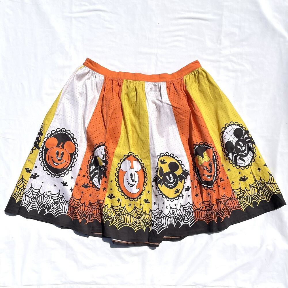 Loungefly Stitch Shoppe X Disney Candy Corn Mickey Mouse Flare Skirt Womens 2X